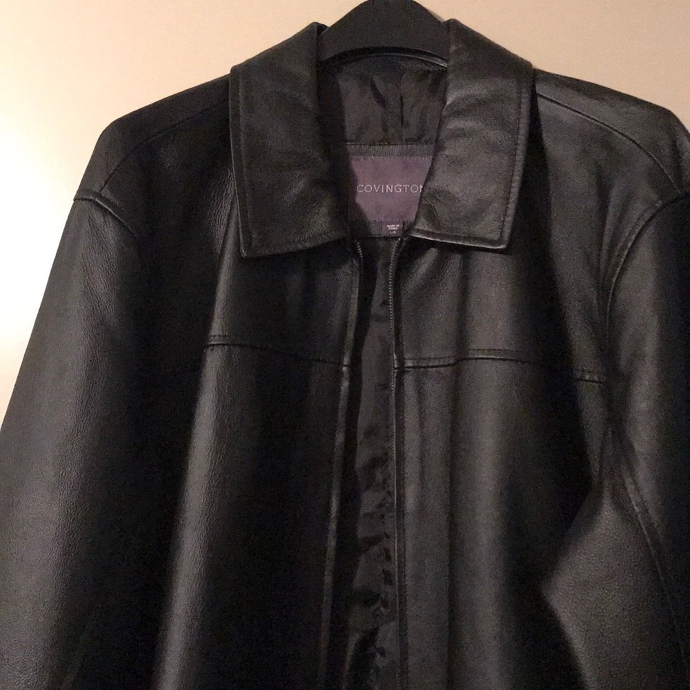 Black leather jacket